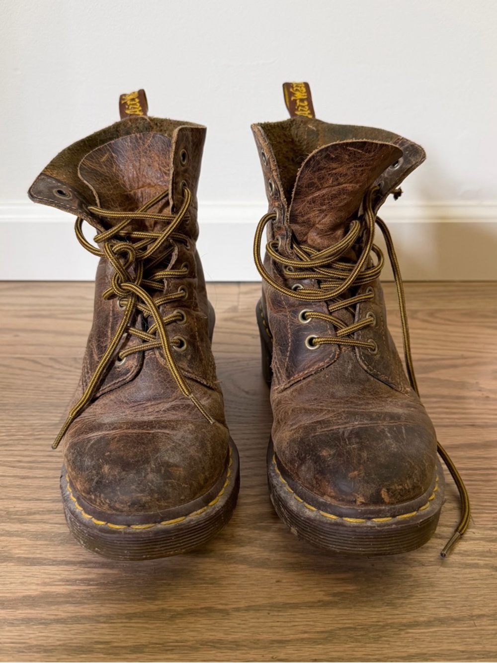 Dr. Martens Brown Clemency Heeled 8-eye Leather Combat Boots